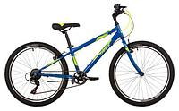 Велосипед для подростка мальчика девочки 24 дюйма NOVATRACK 24SHV.RACER.14DBL23 синий спортивный