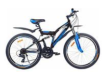 Велосипед двухподвес MTB горный взрослый со скоростями PIONEER COMFORT 26 дюймов колеса и рама 19" синий