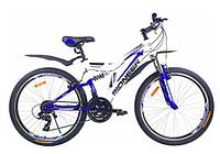 Велосипед двухподвес MTB горный скоростной PIONEER COMFORT 26 дюймов колеса и рама 17" белый двухподвесный