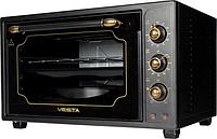 Мини печь электрическая ретро настольный пекарский духовой шкаф переносная духовка VESTA MP-V 2336 PL черный