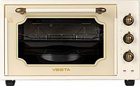 Духовка электрическая настольная с грилем электропечь мини печь ретро жарочный шкаф VESTA MP-V 2342 L бежевый