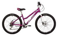 Велосипед для девочек подростковый скоростной горный 12 лет 24 дюйма NOVATRACK пурпурный