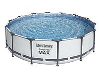 Круглый большой глубокий каркасный бассейн BestWay 56950 Steel Pro Max 427х107cm сборный для дачи