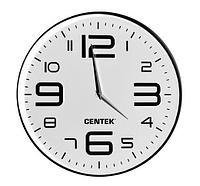 Настенные круглые часы стрелки кварцевые CENTEK СТ-7101 интерьерные оригинальные для спальни дома белые