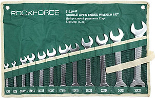 Набор ключей рожковых 12 предметов на полотне ROCKFORCE RF-5122P, фото 2