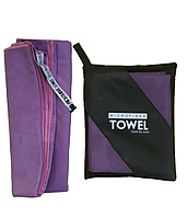 Полотенце из микрофибры для фитнеса и йоги 80 х 130 см Фиолетовый