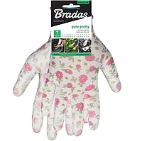 П247 Перчатки защитные для рук PURE PRETTY с полиуретановым покрытием, цветочный узор, размер 7