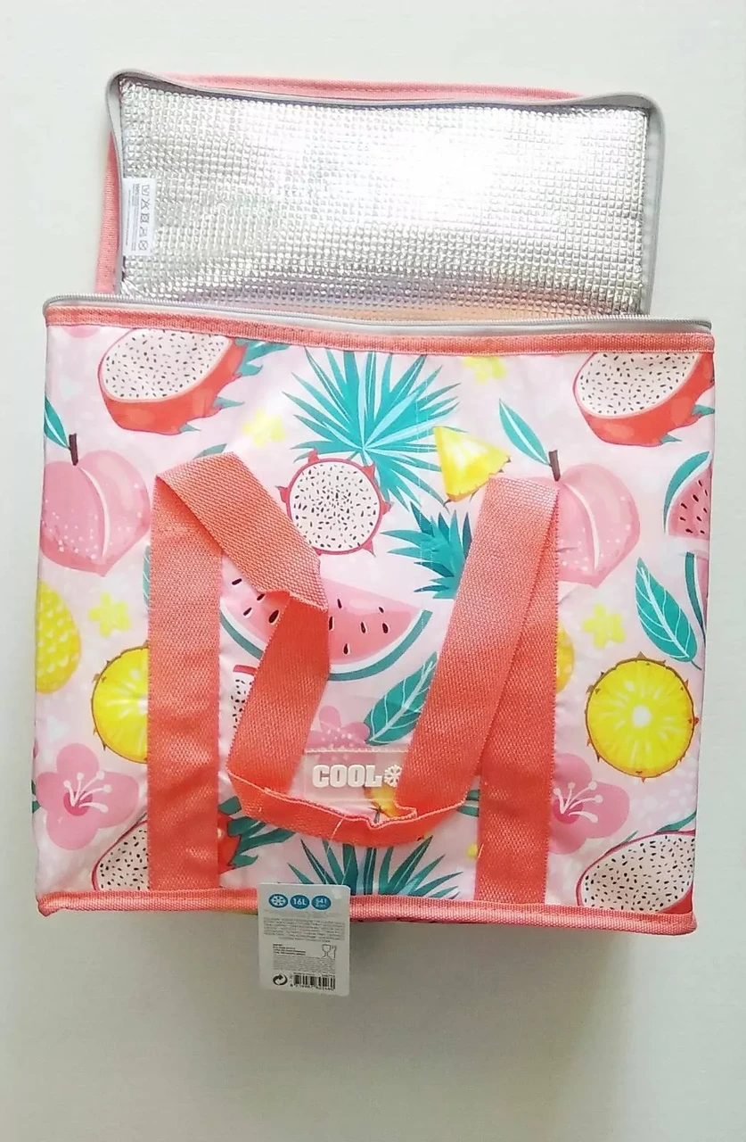 Сумка-холодильник Cooler Bag с замком-молнией ( 34x16xH.36см ) (розовый) - фото 2 - id-p158821817