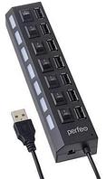 PERFEO (PF C3223) USB-HUB 7 Port, (PF-H033 Black) чёрный