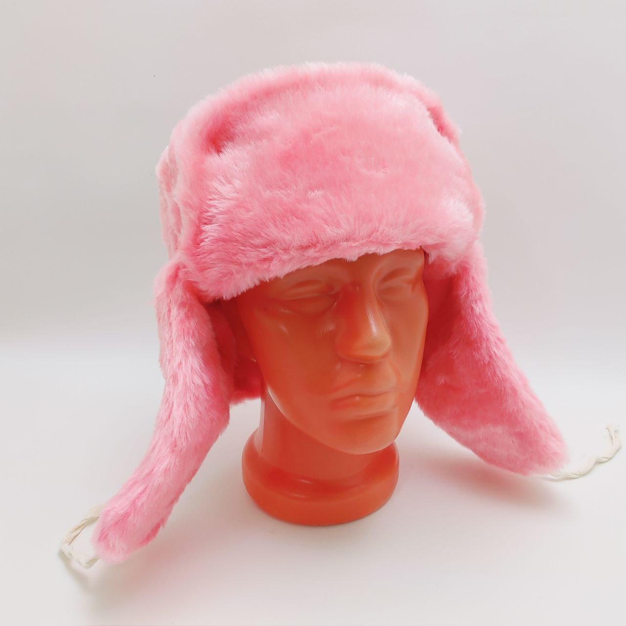 Шапка - ушанка сувенирная "Цветной мех" унисекс, Нежно-розовая 56 размер - фото 9 - id-p211411233