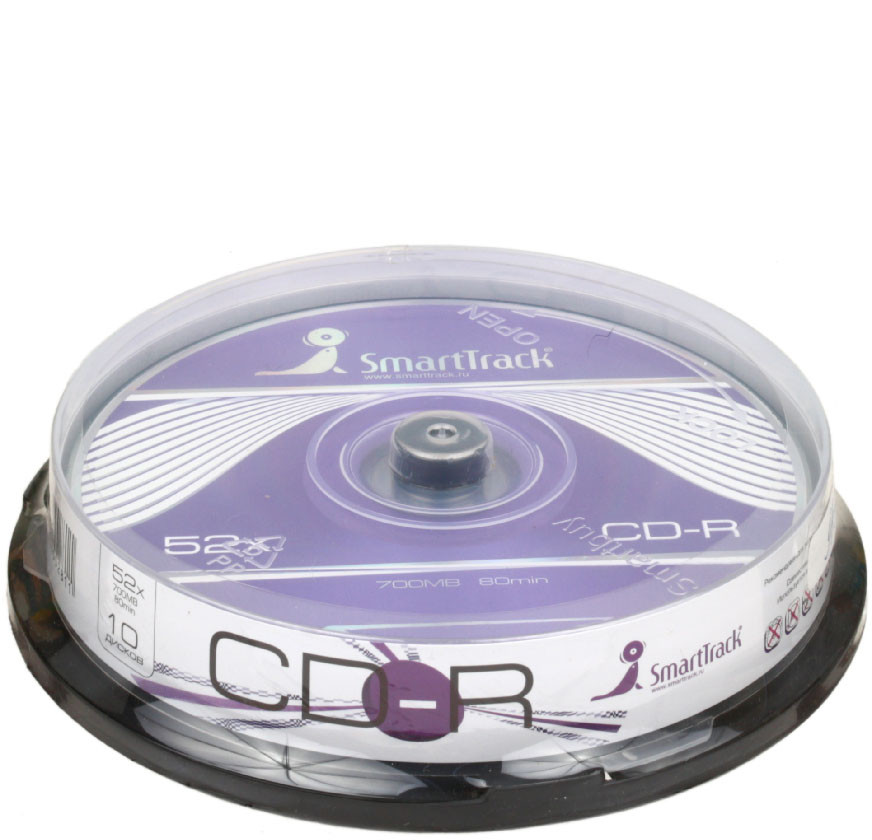 Компакт-диск CD-R Smart Track 52x, 10 шт., в тубе - фото 2 - id-p227302375