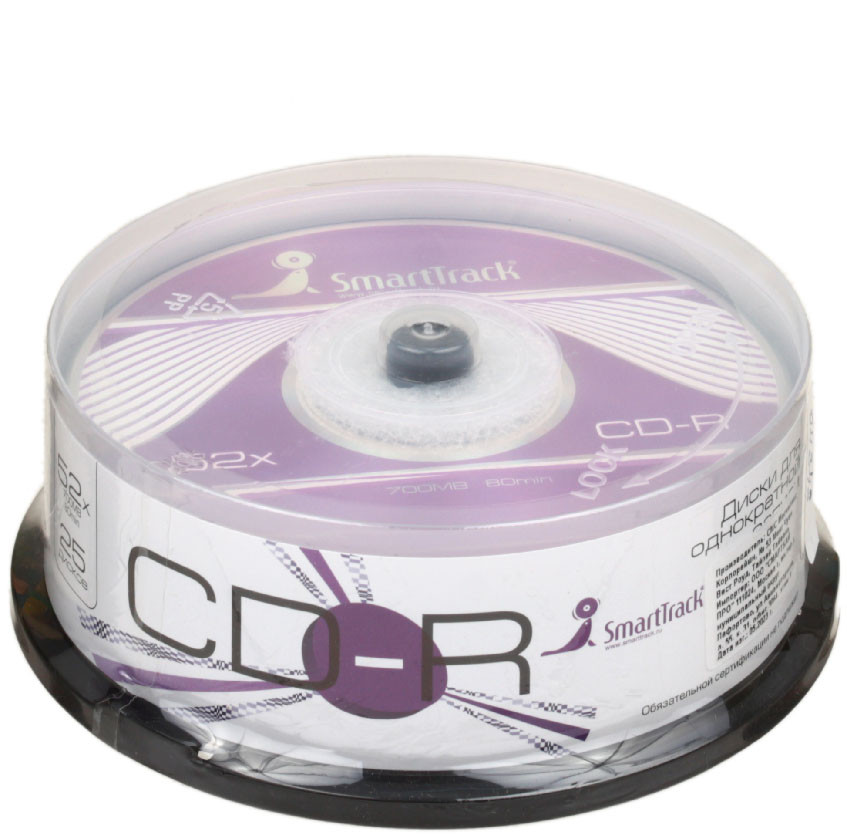 Компакт-диск CD-R Smart Track 52x, 25 шт., в тубе - фото 2 - id-p227302376