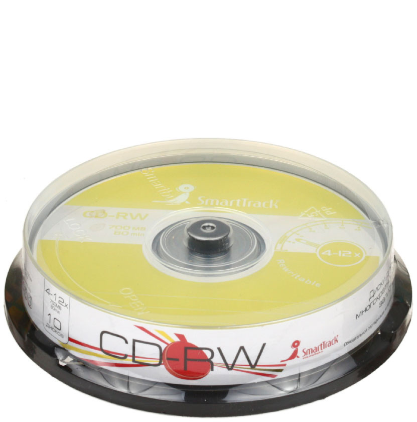 Компакт-диск CD-RW SmartTrack 4-12x, 10 шт., в тубе - фото 2 - id-p227326166