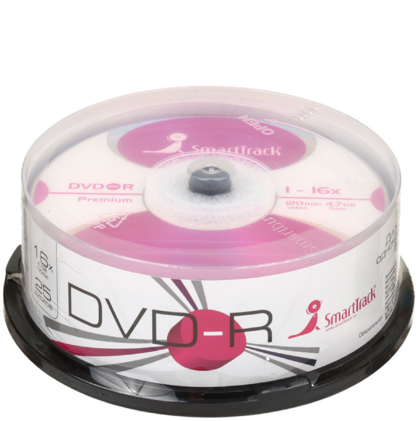 Компакт-диск DVD-R Smart Track 16х, 25 шт., в тубе - фото 2 - id-p227326167