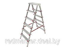Лестница-стремянка алюминиевая двухсторонняя 132 см, 6 ступеней, 5.0кг STARTUL ST9941-06