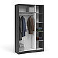 Система Чикаго Шкаф 3д (с зеркалом) MAX Антрацит/Белый, фото 2