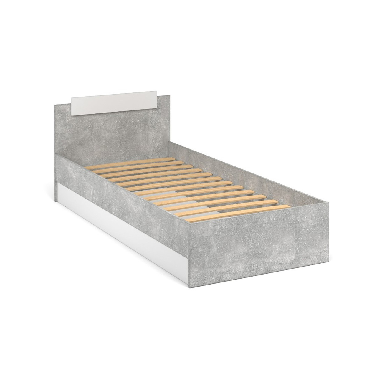 Система Чикаго Кровать 90 c ламелями Ателье светлый/Белый