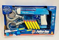 Детский бластер-пистолет полицейского с мягкими пулями с наручниками