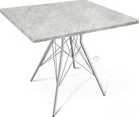 Кухонный стол Sheffilton SHT-TU2-1/ТТ 80/80 МДФ (хром лак/бетон светлый)