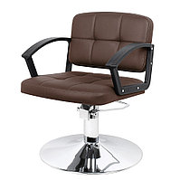 Кресло Пунто парикмахерское на диске, коричневое. На заказ