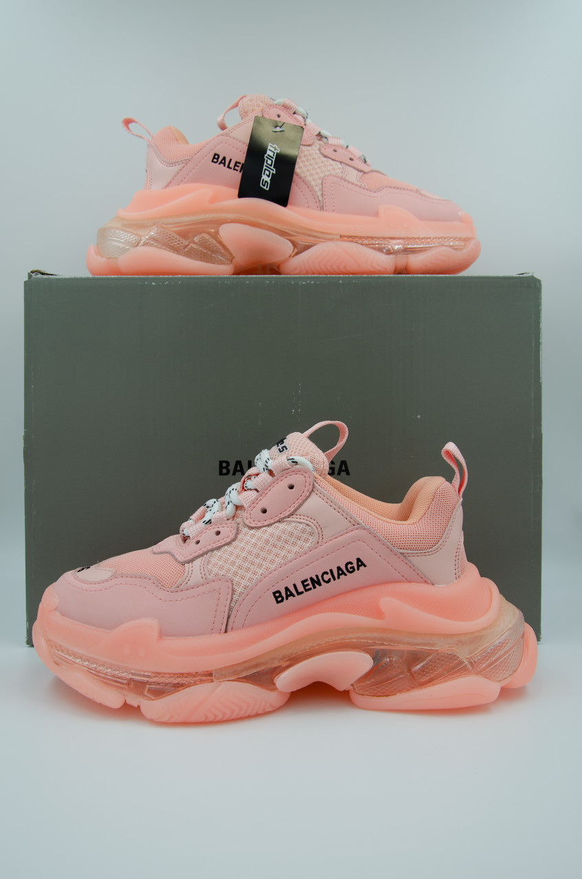 Кроссовки Balenciaga Triple S Pink Clear Sole - фото 7 - id-p133447937