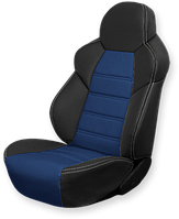 Чехлы на сиденья DINAS модель DRIVE Экокожа, цвет черный - синий ПЕРЕД , Оригинал