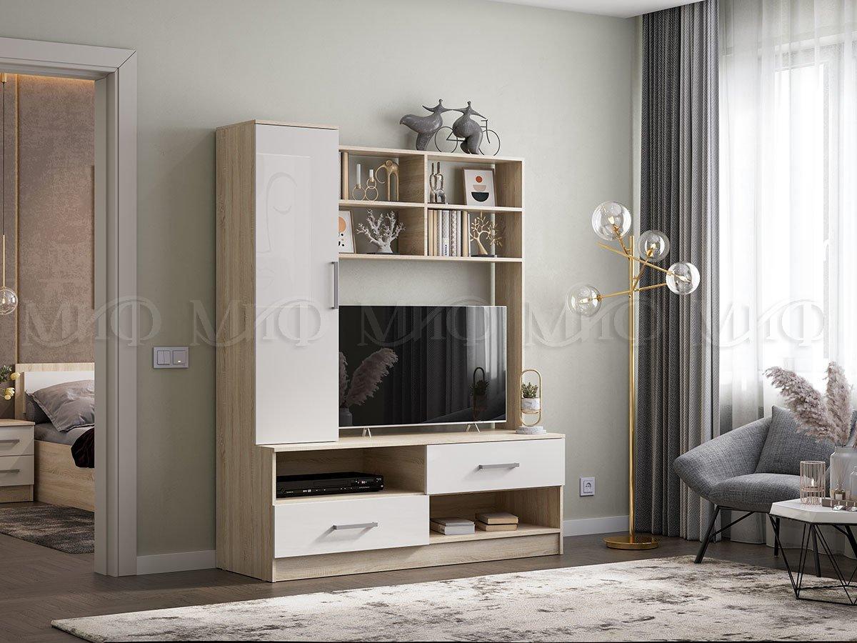Гостиная Мартина Дуб сонома - Белый глянец