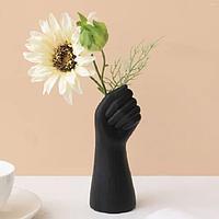 Интерьерная ваза «Рука» цвет: черный 28 см.