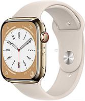 Умные часы Apple Watch Series 8 LTE 41 мм (корпус из нержавеющей стали, золотистый/звездный свет, спортивный