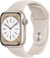 Умные часы Apple Watch Series 8 41 мм (алюминиевый корпус, звездный свет/звездный свет, спортивный силиконовый