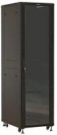 Шкаф серверный Hyperline TTBR-4268-AS-RAL9004 напольный, стеклянная передняя дверь, 42U, 600x2055x800 мм