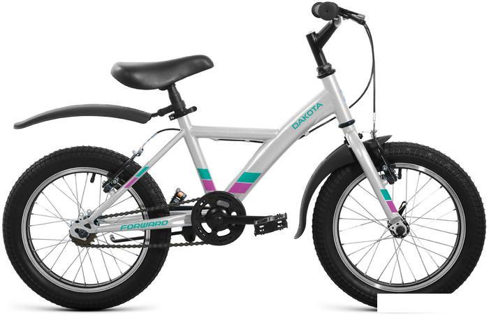 Детский велосипед Forward Dakota 16 2022 (серый/фиолетовый) - фото 1 - id-p227213558