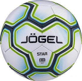 Футзальный мяч Jogel BC20 Star (4 размер, белый/синий/зеленый)