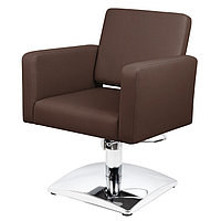 Кресло для стрижки Примо на квадрате, коричневое. На заказ