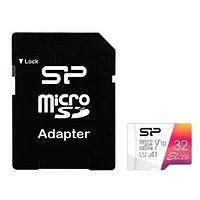 Карта памяти Silicon Power SP032GBSTHBV1V20SP microSDHC Memory Card 32Gb UHS-I U1 V10 + microSD-- SD Adapter