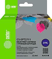Картридж струйный Cactus CS-EPT2711 27XL черный (22.4мл) для Epson WorkForce WF-3620/3640/7110/7210
