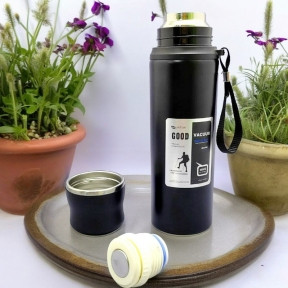 Термос вакуумный 1000 мл. Vacuum Cup из нержавеющей стали, чашка, клапан - фото 1 - id-p216373032