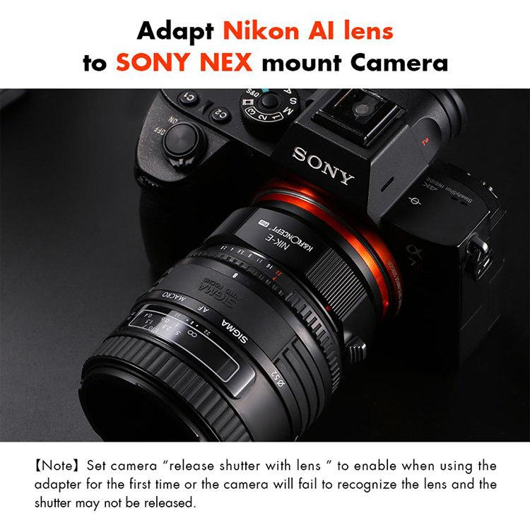 Адаптер K&F Concept для объектива Nikon AI на Sony NEX Pro - фото 7 - id-p226744642