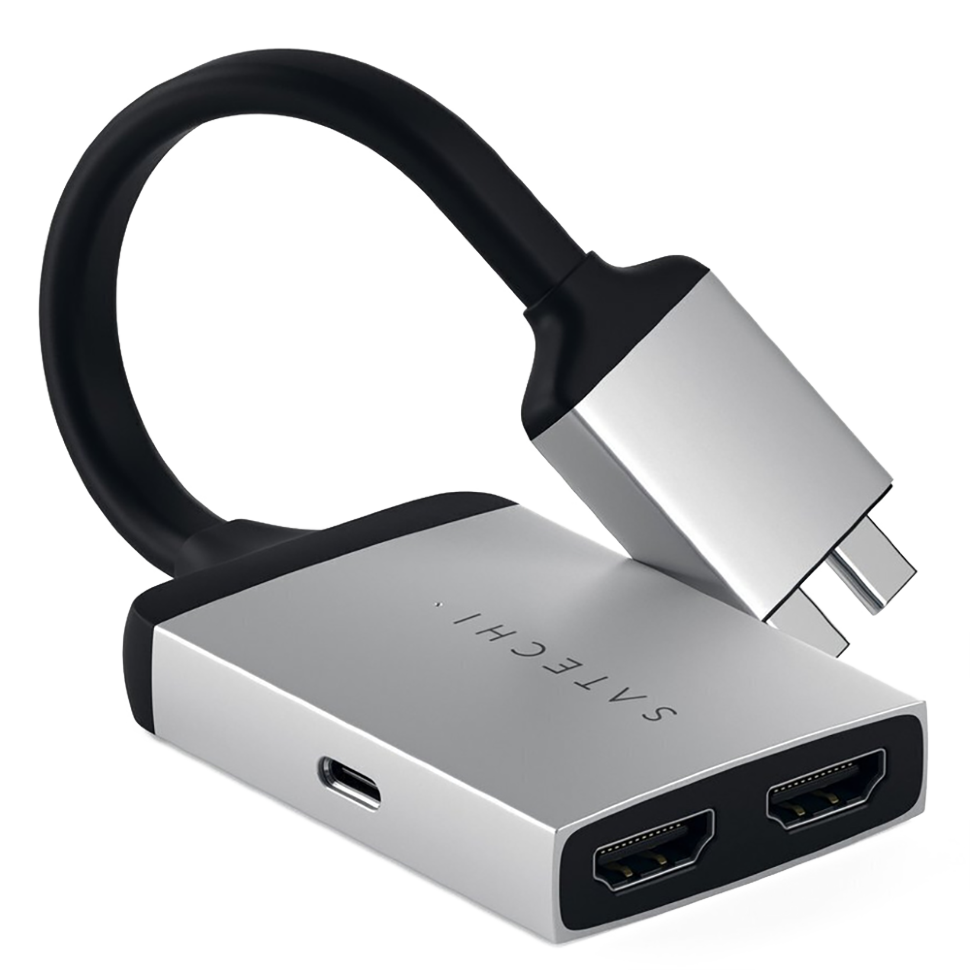 Адаптер Satechi Type-C Dual HDMI для MacBook Серебро - фото 1 - id-p226740772