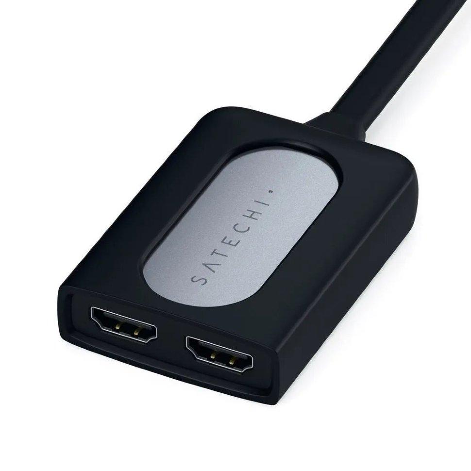 Адаптер Satechi Type-C Dual HDMI для MacBook Серебро - фото 2 - id-p226740772