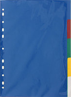 Разделители для папок-регистраторов пластиковые «Бюрократ» 5 л., индексы по цветам (без нумерации)