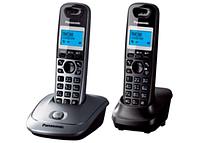 Телефон KX-TG2512RU Panasonic беспроводной 2 трубки: серый металлик и темно-серый металлик