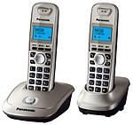 Телефон KX-TG2512RU Panasonic беспроводной 2 трубки: платиновый цвет