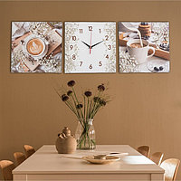 Часы-картина настенные "Кофе", плавный ход, 33 х 100 см