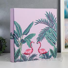 Фотоальбом на 1000 фото 10х15 см "Фламинго и пальмы" кожзам.  36х34х7 см