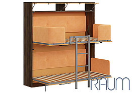 Кровать-трансформер 2х-ярусная RAUM КР-003 - Тоффи/Дуб Бурбон (МК Стиль)