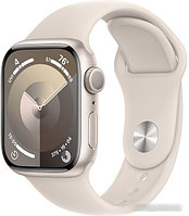 Умные часы Apple Watch Series 9 41 мм (алюминиевый корпус, звездный свет/звездный свет, спортивный силиконовый