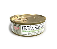 Консервы для кошек Unica Natura UNICO INDOOR Филе курицы с телятиной и оливками 70 гр