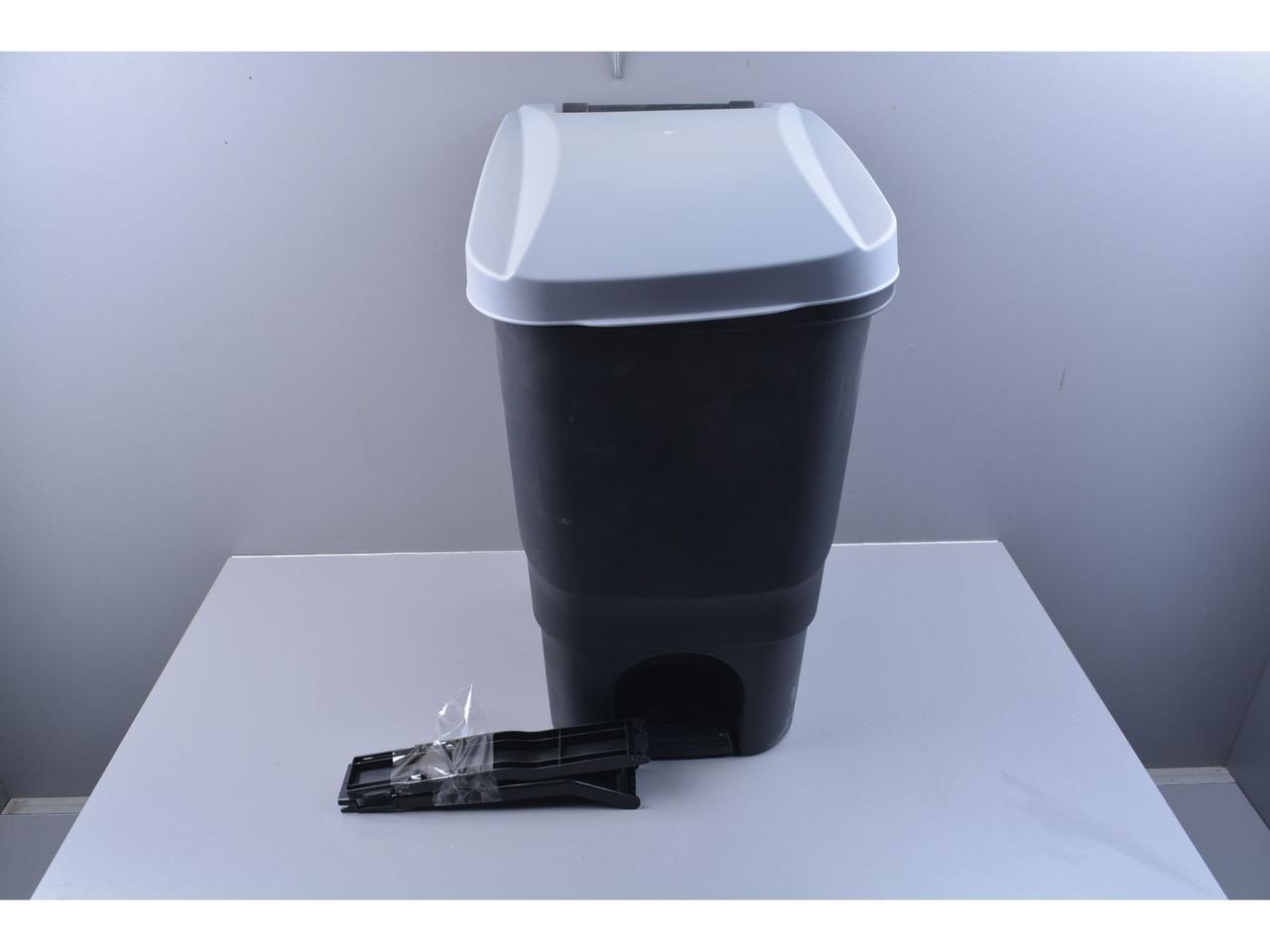 Контейнер для мусора 60л с педалью (серая крышка) - фото 1 - id-p216116548
