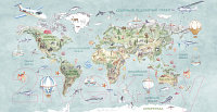 Фотообои листовые Citydecor Детская Карта мира 337